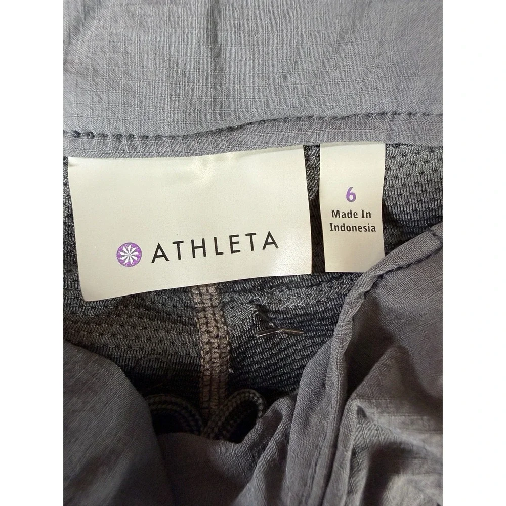 Athleta Womens Tennis Skirt Skort Size 6 Gray Golf Zipper Pockets